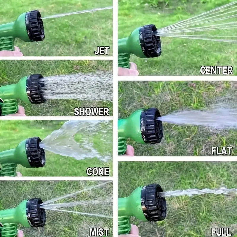 AquaFlex™ – Mangueira Mágica Expansível 15/30M com Gatilho e 7 Jatos Poderosos