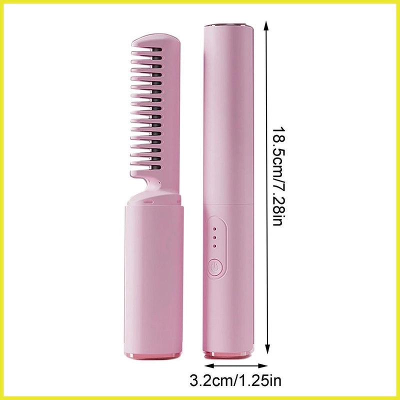 Glamix™ - Mini Escova Alisadora Portátil – Cabelos Lisos em Minutos