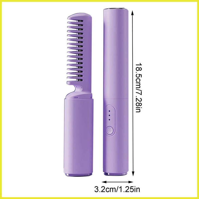 Glamix™ - Mini Escova Alisadora Portátil – Cabelos Lisos em Minutos