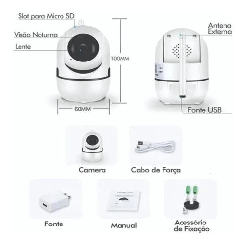 Jortan® - Super Babá Eletrônica Wifi IP com Visão Noturna e Segurança Total