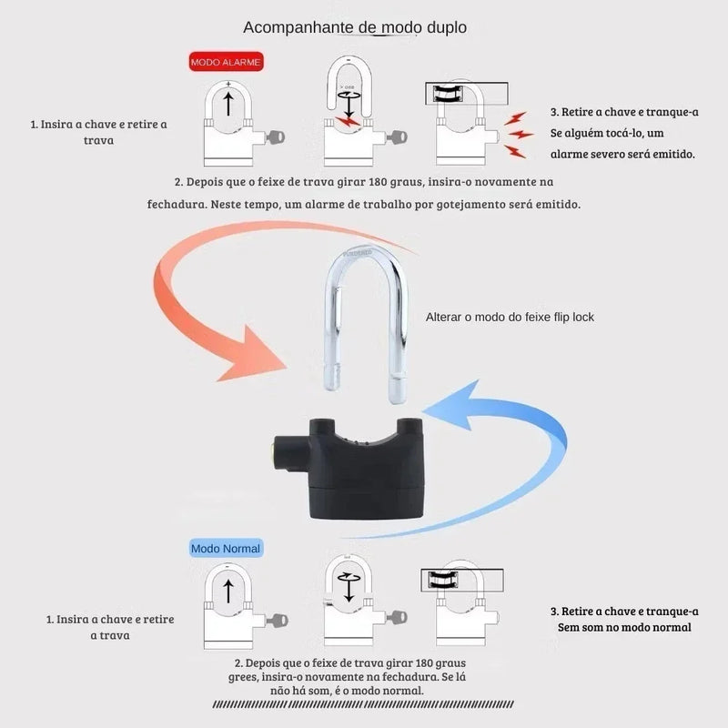 AlarmLock® - O Cadeado Inteligente Antifurto Ultrarresistente - Altamente Barulhento