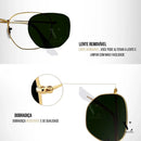 Vallera™ – Óculos de Sol Hexagonal que Exala Poder e Sofisticação + Estojo - Feminino