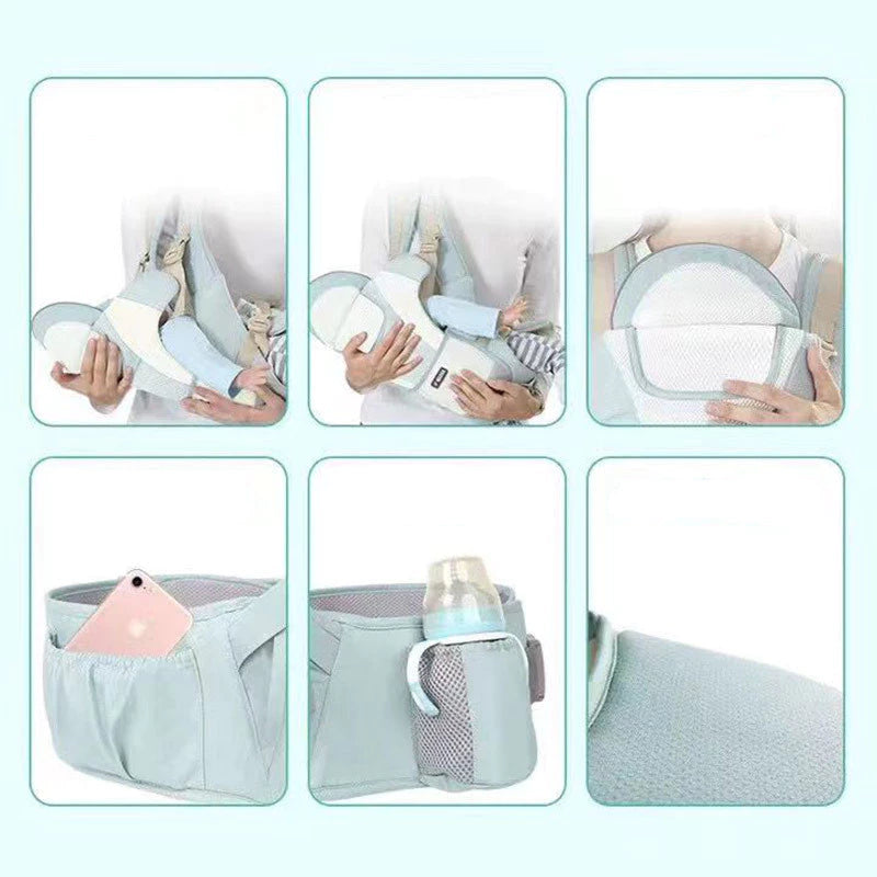 Babuu® Banco de Cintura Hipseat Premium – Canguru Ergonômico para Bebê