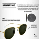 Vallera™ – Óculos de Sol Hexagonal que Exala Poder e Sofisticação + Estojo - Feminino