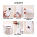 ToothPaste™ - Dispenser de Pasta de Dente Incrivelmente Prático, Econômico e Moderno com Suporte para Escovas