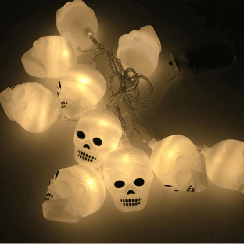 Kit 2 Varais de LED Halloween 2M – Abóbora, Morcego, Caveira e Fantasma 🎃 Iluminação Decorativa para Festa do Dia das Bruxas