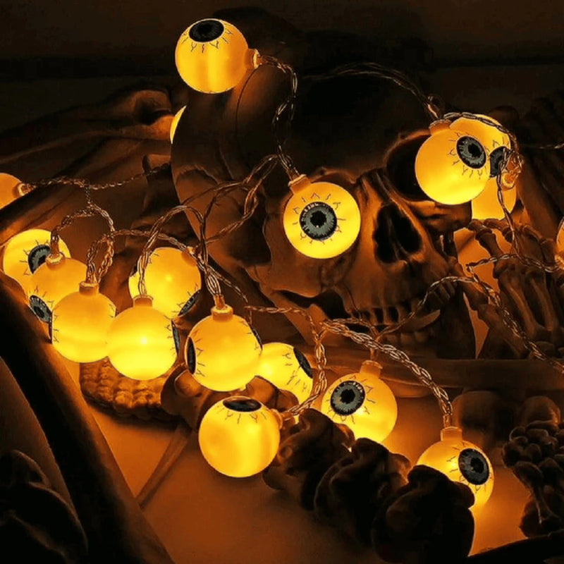 Kit 2 Varais de LED Halloween 2M – Abóbora, Morcego, Caveira e Fantasma 🎃 Iluminação Decorativa para Festa do Dia das Bruxas
