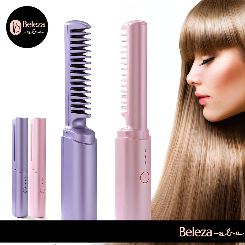 Glamix™ - Mini Escova Alisadora Portátil – Cabelos Lisos em Minutos